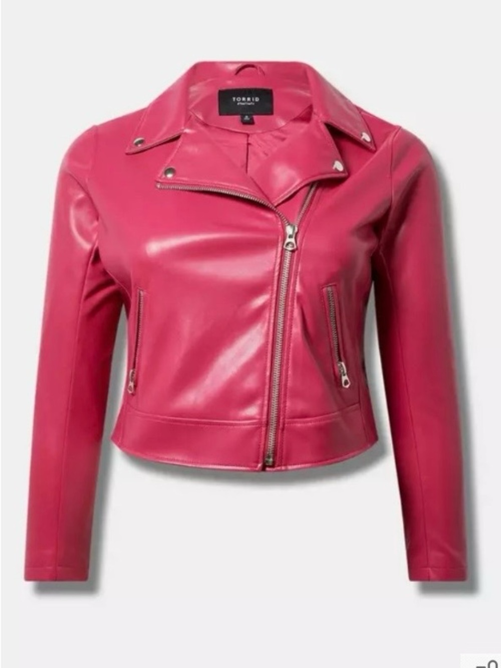 Torrid Hot Pink Faux Leather Asymmetrical Moto Jacket - Size 2X - NWOT!